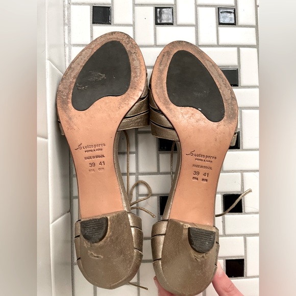 Anthropologie Luiza Perea Deco Heels - Silver Peep Toe Heels - Picture 7 of 9